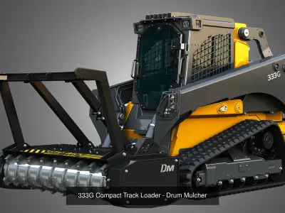 333G Compact Track Loader - 4 in 1 3D Model Pack purchase