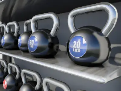 Kettle Balls and Rack 3D model