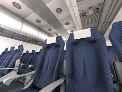 Airplane-Interior empty airplane with seats 3D model