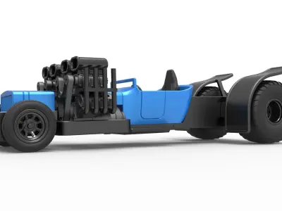 Pulling truck 2wd Hot rod 2 V8 Version 2 Scale 1 to 25 3D print model