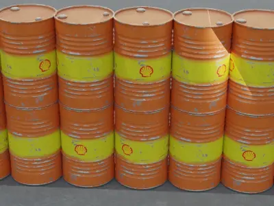 Old Steel Barrel  Low-poly 3D model