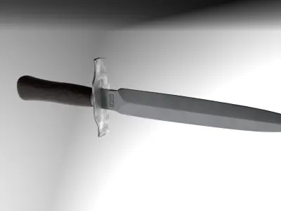 French WWI Model 1916 Trench Dagger Low-poly 3D model