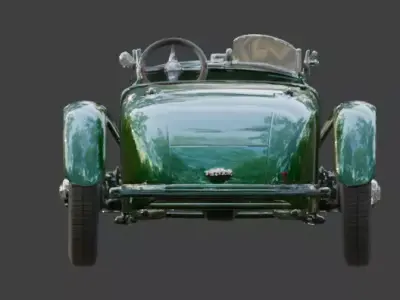 Vintage British Racing Green Roadster 3D Model Low-poly 3D model