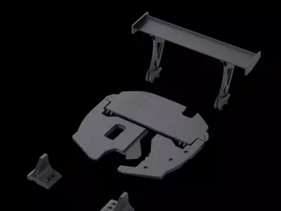 Spoiler bodykit tuning auto moto 3D model