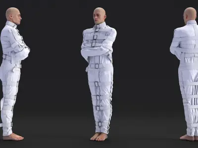 Male Figure in Straitjacket 3D model