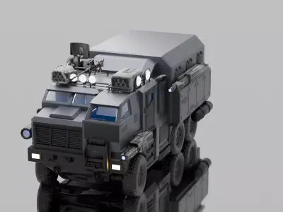 Military Armored Tactical Truck  Low-poly 3D model