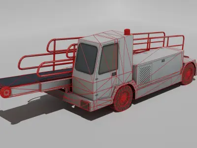 Airport luggage loader -European style -Low-poly Low-poly 3D model