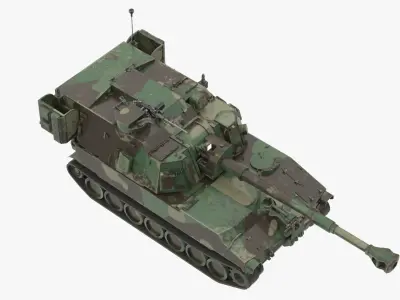 m109 Paladin Tank with 4k textures Low Low-poly 3D model