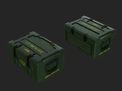 Army ammo box Low-poly 3D model