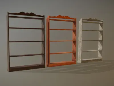 Antique Shelf low-poly game ready Low-poly 3D model