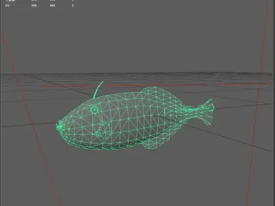 Filefish Low-poly 3D model 2