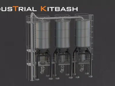 Industrial Kitbash-V5-Refinery Collection 3D model