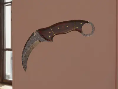 Damascus Karambit Free low-poly 3D model