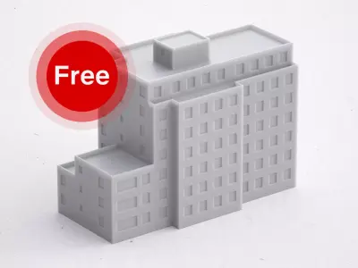 Free 3D Print miniature building RB-US-NY-100 Free 3D print model purchase