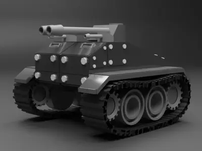 Low Poly tank 3D model purchase