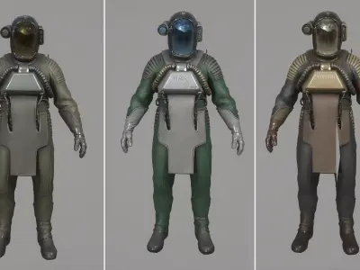 Scientist Space Game-Ready Low-poly 3D model