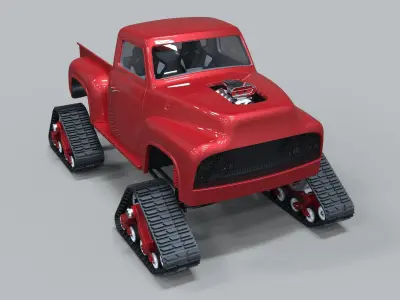 Pickup with Mattracks Suspension tracks 3D model
