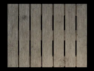 Wooden Pallet Low-poly 3D model 7