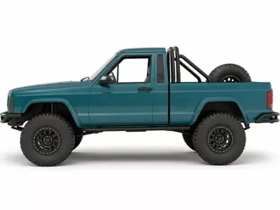 Rugged Teal Off Road Adventure Pickup 3D model