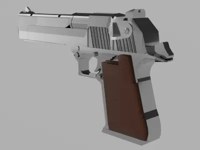 Deagle silver gun 3D model