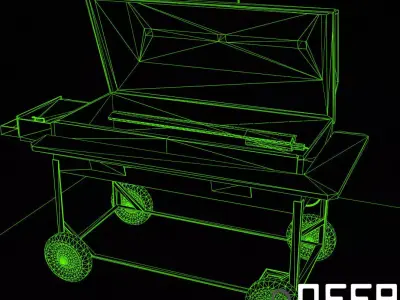 BBQ Grill - PBR Game Ready Low-poly 3D model