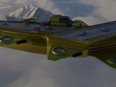 Flying Military Ship 3D model