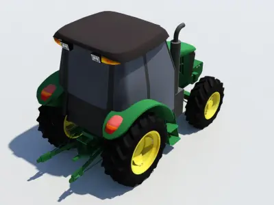 Utility Tractor  5100E static low poly Low-poly 3D model