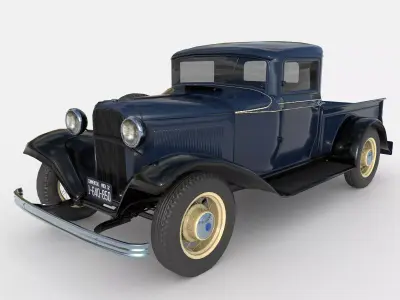 1932 Ford Model 18 pickup Low-poly 3D model