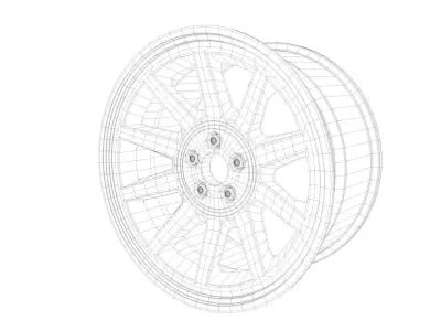 Car Rim and wheel bolt 3D model