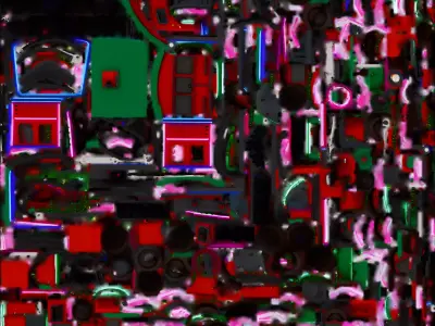 Cyberpunk Christmas Train Engine 3D Model Neon Holiday  Low-poly 3D model