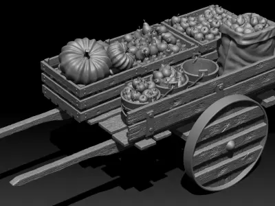 Cart and assets 3D print model