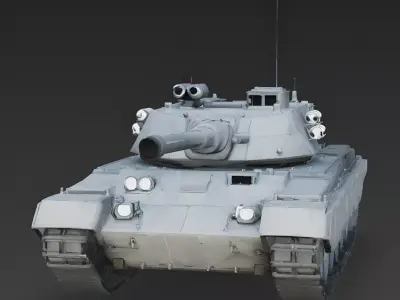 Cold War Medium Tank 3D Model 3d model Low-poly 3D model