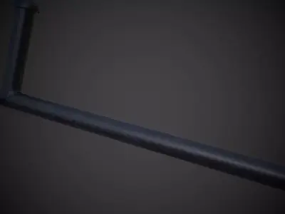Tonfa metal bar Low-poly 3D model