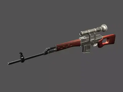 SVD sniper rifle Low-poly 3D model