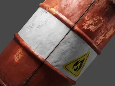 Explosive Barrel Game-Ready for AAA games Low-poly 3D model