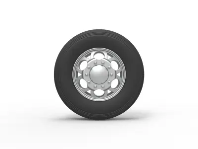 Front custom wheel of semi truck Version 15 Scale 1 to 25 3D print model