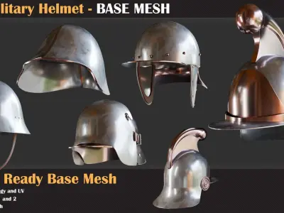 25 Military Helmet BASE MESH - VOL 10 3D model