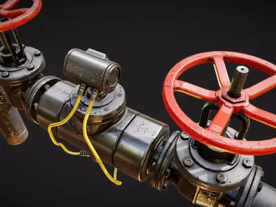 PBR Modular Pipes Set Low-poly 3D model