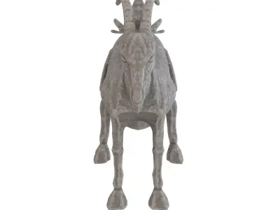 Ancient Goat stone statues Low-poly 3D model