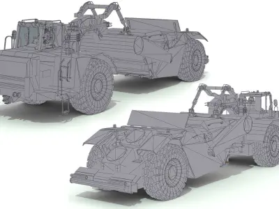 scraper truck Low-poly 3D model