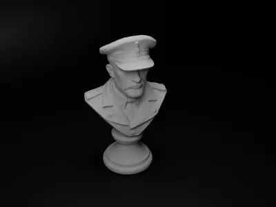 WW2 Italian Soldier Bust Chess 3D print model