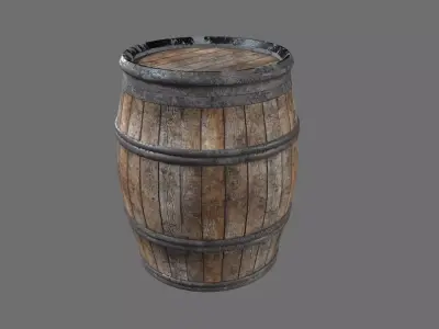 medieval Barrel Low-poly 3D model