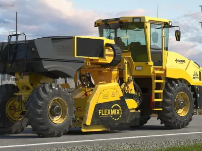 Bomag RS500 Recycler Stabilizer Rigged 3D model