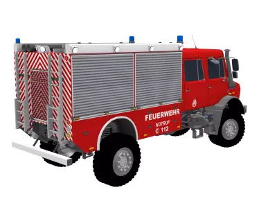 Mercedes Unimog U4023 Fire Truck 3D model