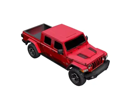 Jeep Gladiator 2024 Low Poly Off Road Pickup Truck Model Low-poly 3D model
