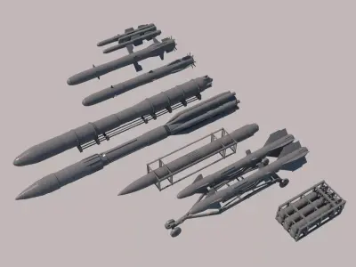 Rocket SET tank rack 3D model