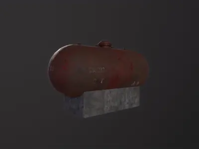 Rusty Oil Tank 3D Model Low-poly 3D model