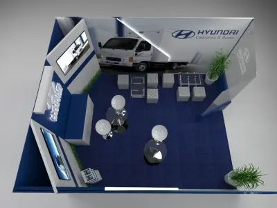 Stand for vehicle sales 3D model