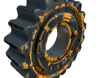 SciFi Damaged Gear Game Asset Low-poly 3D model
