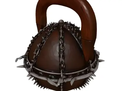 Dark Fantasy Spiked Kettlebell 3D model